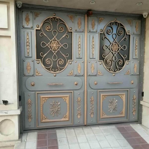 درب حیاط رنگ خاکستری متالیک
