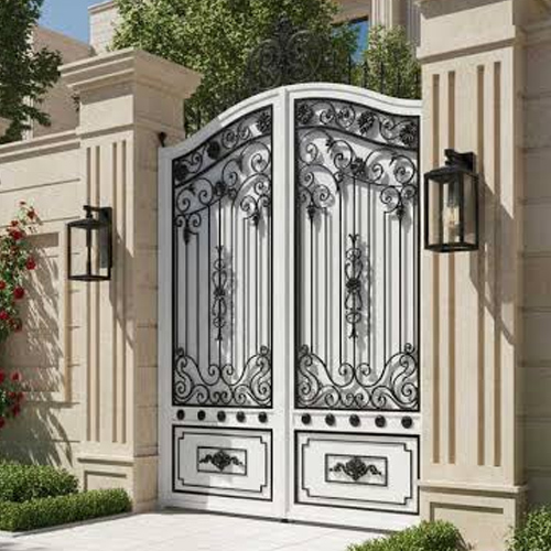 رنگ درب حیاط سفید مشکی