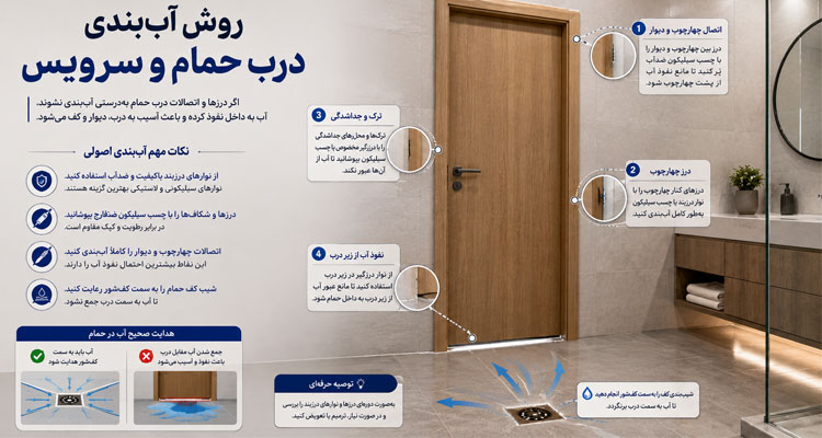 روش ضد آب کردن درب حمام و سرویس